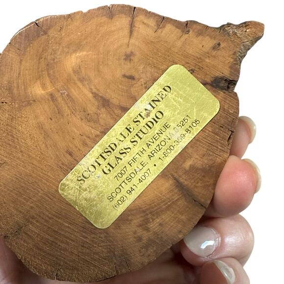 Ted DeGrazia Signed Native American Stained Glass Art Sun Catcher Figurine Decor - Picture 7 of 7